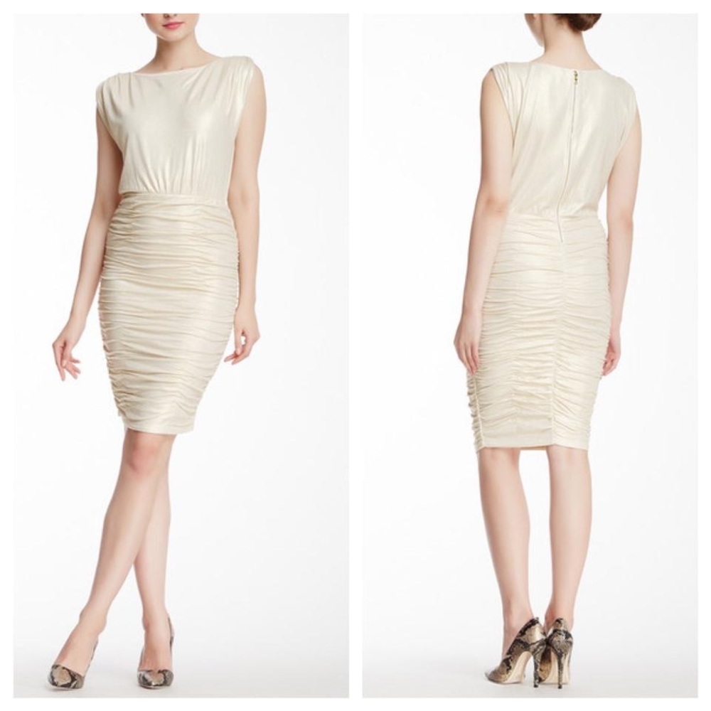 Alice + Olivia gold dress (style AIR514201)